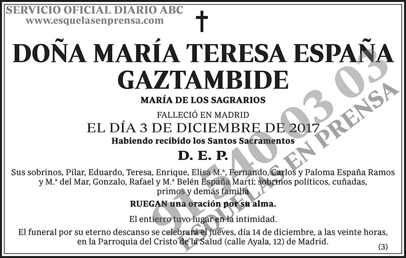 María Teresa España Gaztambide